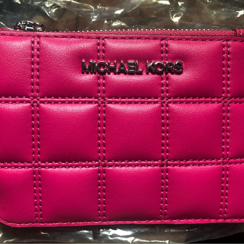 Michael Kors Pink Quilted Clutch
